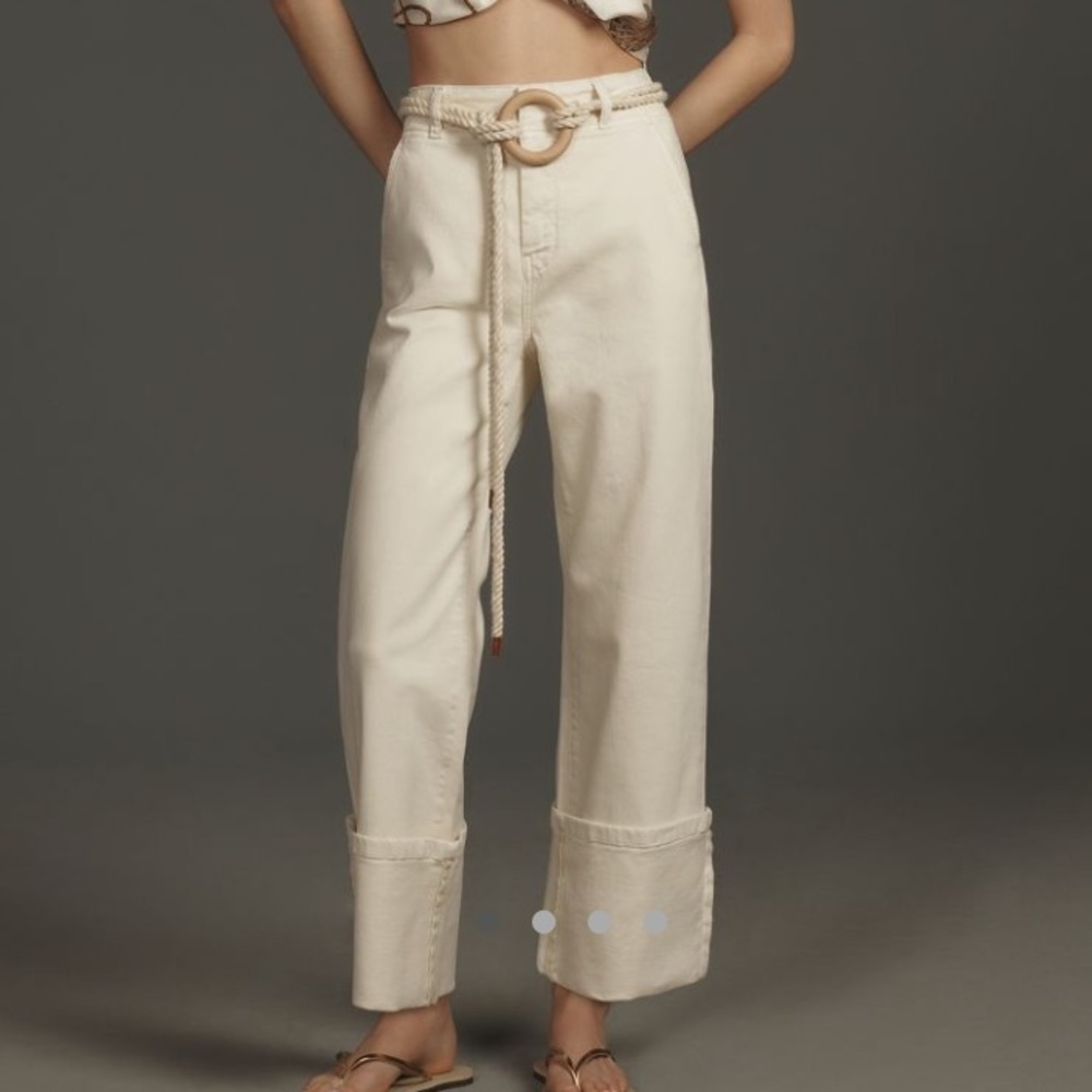 Pilcro Relaxed Cuff Mid-Rise Straight Leg Jeans size 30 tall Anthropologie NWT